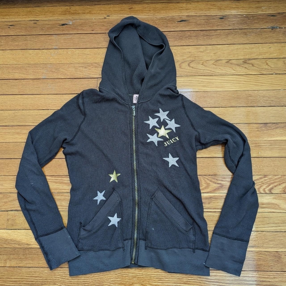 Juicy Couture Brown and Gold Jacket with Star Embellishments